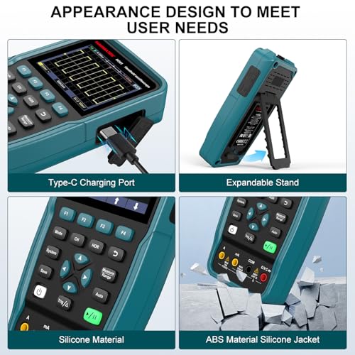 HANMATEK 3 in 1 Handheld Oscilloscope Multimeter,Waveform Generator HO51 with 3.5" TFT Oscilloscop, Auto-Calibration Function, Memory Function, Multi Tester HANMATEKTOOLS