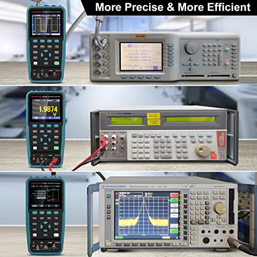 HANMATEK 3 in 1 Handheld Oscilloscope Multimeter 100Mhz Waveform Generator Oscilloscope with 2 Channels 3.5"TFT, HO102S Professional oscilloscope Multimeter with Memory Function HANMATEKTOOLS
