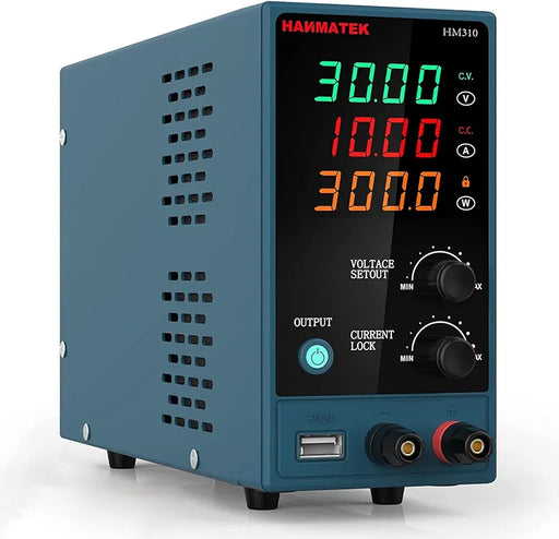 Adjustable DC Power Supply  with Output Enable/Disable Button HANMATEK HM310 Mini Variable Switching Digital Bench Power Supply with USB Charging
