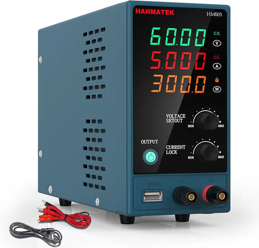 HANMATEK Adjustable DC Power Supply  with Output Enable/Disable Button HM605 Mini Variable Switching Digital Bench Power Supply