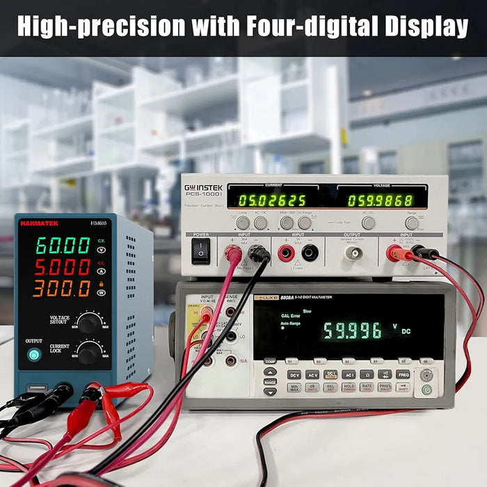 HANMATEK Adjustable DC Power Supply  with Output Enable/Disable Button HM605 Mini Variable Switching Digital Bench Power Supply