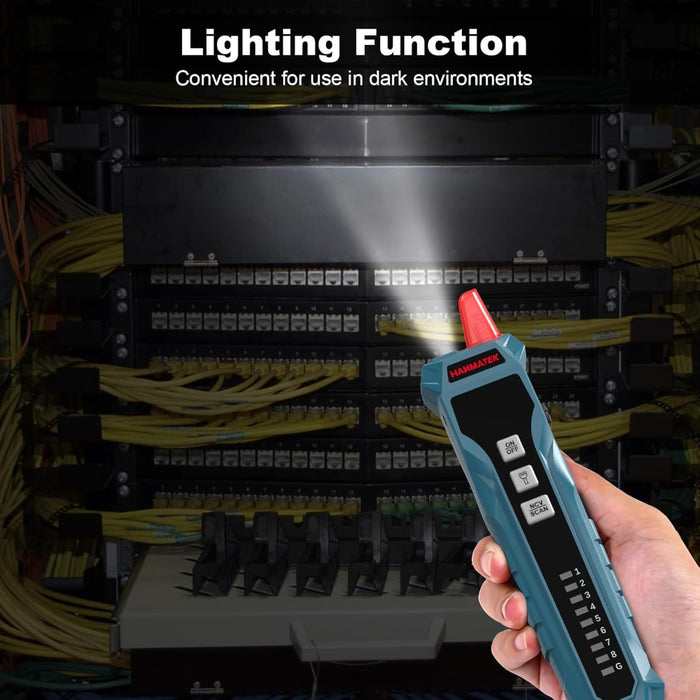 HANMATEK Network Cable Tester, RJ45 RJ11 Wire Tester WT1 Multifunction Ethernet Cable Tester with Earphone, Telephone Line Finder Circuit Breaker Finder