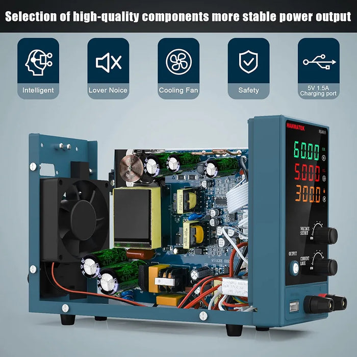 HANMATEK Adjustable DC Power Supply  with Output Enable/Disable Button HM605 Mini Variable Switching Digital Bench Power Supply