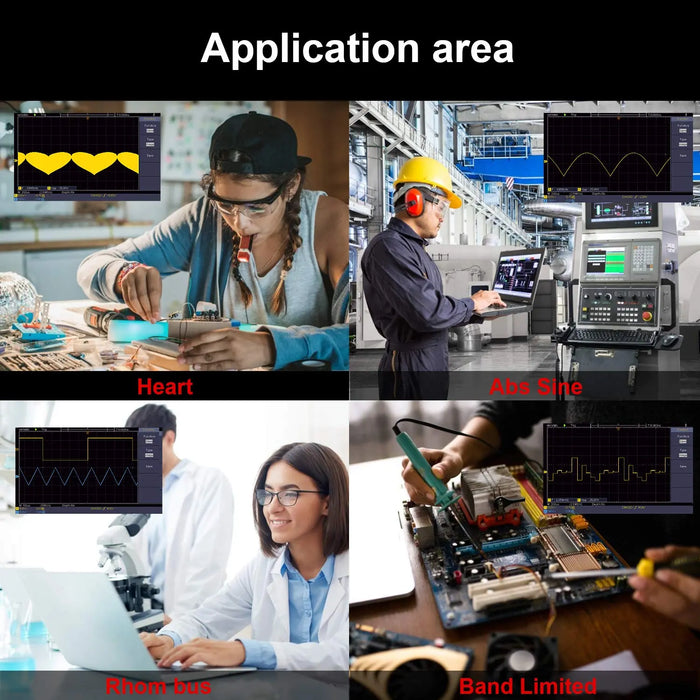 HANMATEK 110mhz Bandwidth DOS1102 Digital Oscilloscope with 2 Channels and Screen 7 inch / 18 cm, TFT-LCD Display, Portable Professional Oscilloscope Kit with 500 MS/s *2 Sampling Rate