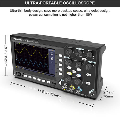 HANMATEK® DOS1102S 2-in-1 Digital Oscilloscope